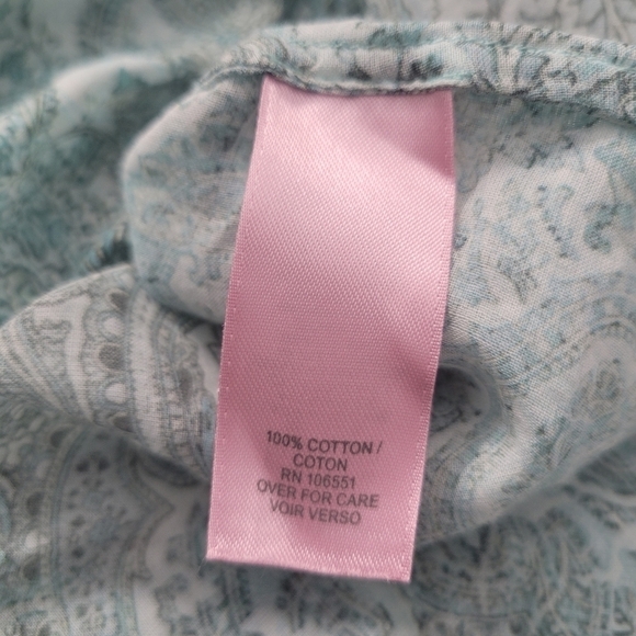 Calypso St. Barth Teal Paisley Print Button Down Collared Shirt - Picture 11 of 12